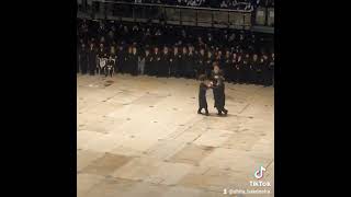 Download lagu The Karlin Stolin Rebbe dancing the Mitzvah Tantz at his grandchild's wedding mp3