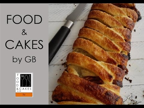 Trenza de hojaldre con turrón de chocolate y almendras - Videoreceta