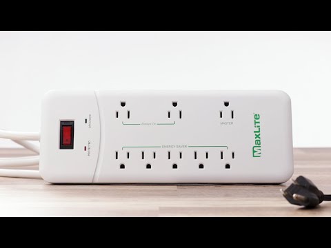 MaxLite 8 Outlet Energy Saving Power Strip w/ Surge Protection