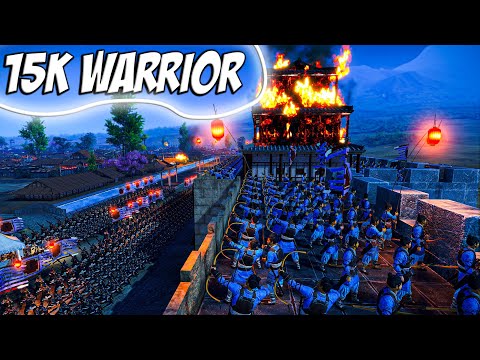 MASSIVE SIEGE NIGHT BATTLE - Total War Three Kingdoms (15000 Units) Cinematic