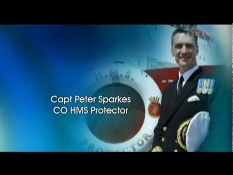HMS Protector fights ice station blaze 28.02.12
