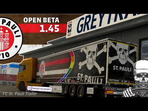ETS2 1.45 open Beta - mit dem neuen Krone Profi Liner - FC St. Pauli Edition - nach Hamburg, nice.