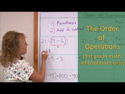 The order of operations - 3rd grade math (addition, subtraction, parenthesis only)