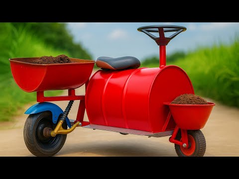 I Made a Tricycle from Half a Oil Drum – What a Great Recycling Idea!