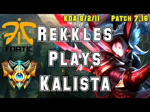 FNC Rekkles Plays KALISTA vs XAYAH Adc - S7 Ranked | Patch 7.16