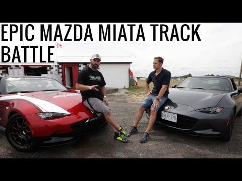 EPIC Mazda MX-5 Miata Track Battle - Race Car VS Street Car