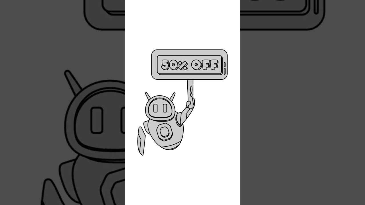 Cute robot holding 