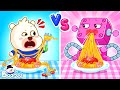 Human VS Robot Who Will Win The Fast VS Slow Pasta Challenge Kids Cartoon Bearee Kids Show
