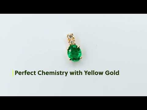 Emerald Pendant in 18k yellow gold
