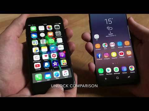 Apple iPhone 7 VS Samsung Galaxy S8 Boot and Unlock Challenge Device Comparison Smartphone Vergleich