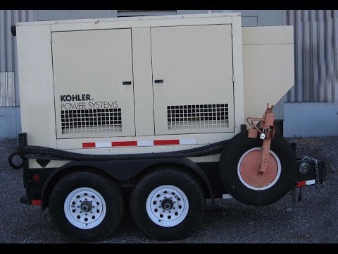 Used- Kohler 33 kW prime rated, portable / trailer mounted, diesel generator set - Stock# 44533001