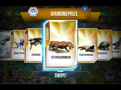 THYLACOSMILUS UNLOCK FROM DIAMOND PRIZE II Jurassic World The Game II Dinosaurs Game