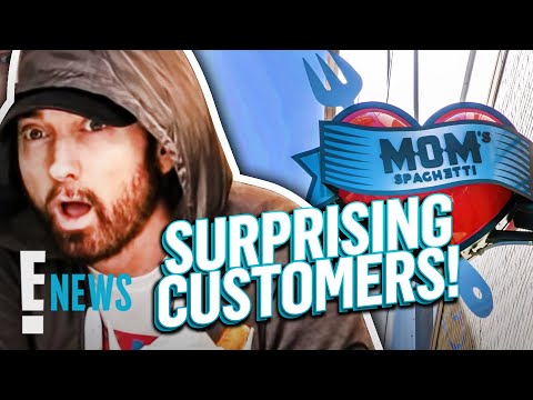Eminem Serves Customers at Mom's Spaghetti Restaurant Opening | E! News