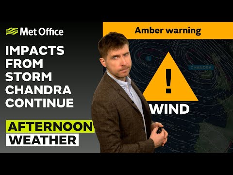 27/01/2026 - Storm Chandra continues - Afternoon Weather Forecast UK – Met Office Weather