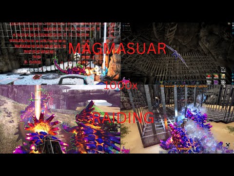 ARK 1000x Raiding Viking Bay Cave [ MAGMASAUR ] [ Raiding ] [ 1000x ] [ Viking Bay ]