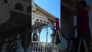 Victorian Farmhouse Porch Work!  #gingerbread #diy #curbappeal #victorianhouse #home #woodworking