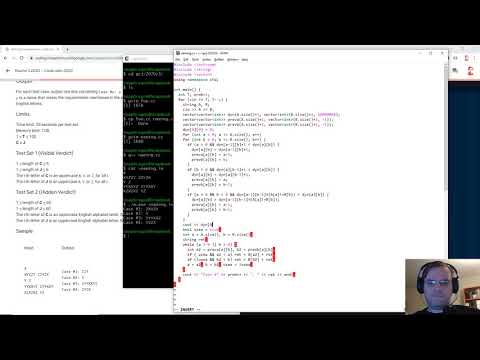 Google Code Jam 2020 Round 3 Screencast