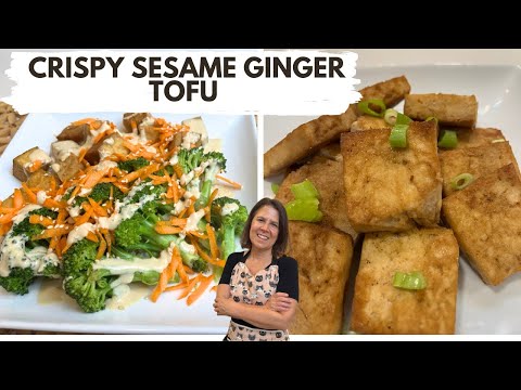 Deliciously Easy Crispy Baked Tofu With Ginger Sesame Dressing