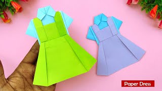 Origami Dress - How to Make Paper Dress | Paper Things Without Glue | Easy Paper Crafts