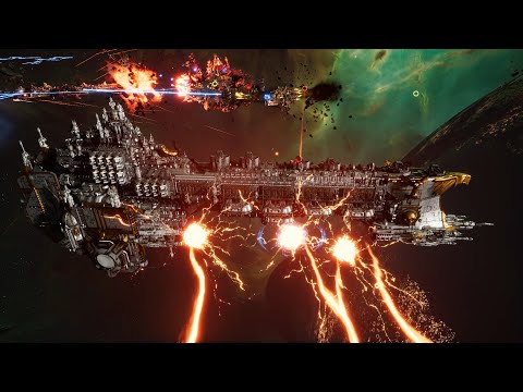 Swordstorm vs Orks - Veritatem Imperialis Mod - Massive Battle - Battlefleet Gothic Armada 2