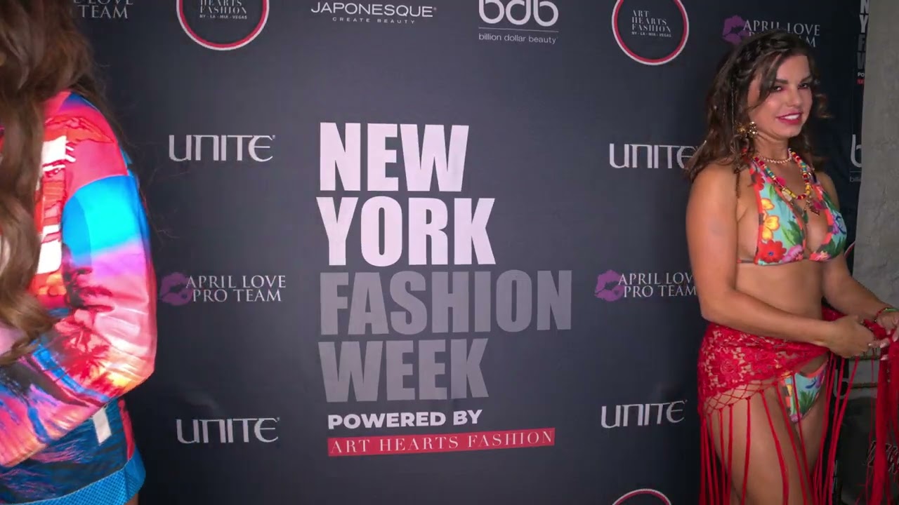 Model Victoria Vesce poses @ArtHeartsFashion NYFW