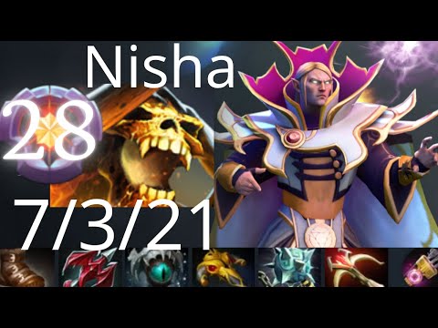 Nisha Invoker vs w33 Batrider, Tiny, Magnus - good start - dota2