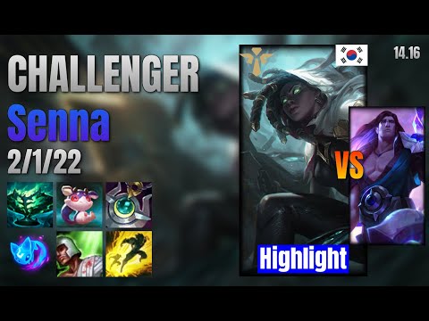 CHALLENGER Support Senna vs Taric lol KR solo rank Highlight 14.16
