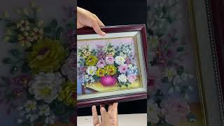Tranh Lọ Hoa Đá Quý Tự Nhiên Cắt Mài Cao Cấp 02