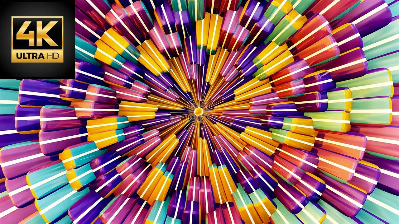 Frisky Portal II | Trippy VJ loop in 4k | Funky Geometry | Wallpaper | 3 hours