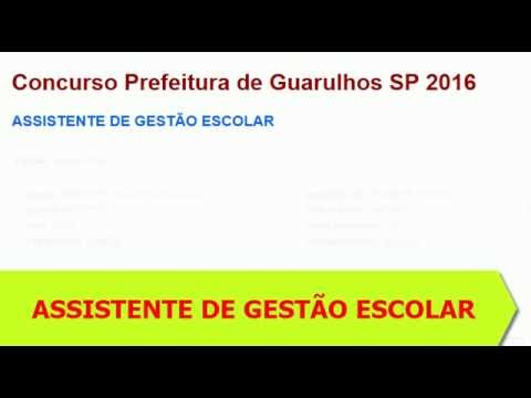 Concurso Prefeitura Guarulhos SP Edital 2016: Apostila Assistente de Gestão Escolar