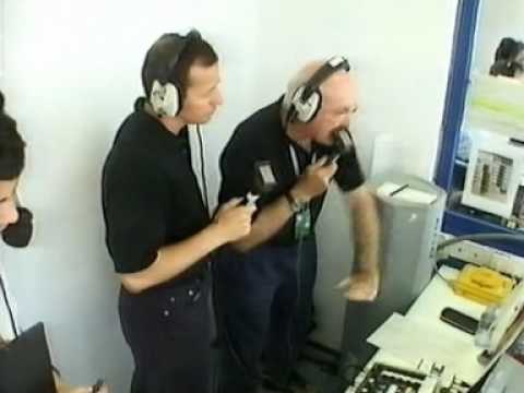 3 drivers tie for pole (Jerez Qualifying, 1997) - Murray Walker commentary box view