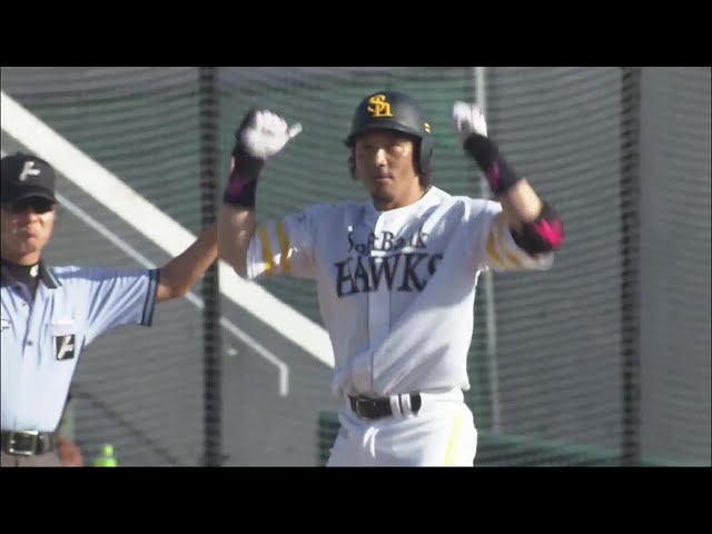 【ファーム】ホークス・松田宣浩 復帰後初打席で先制のタイムリー3ベースヒットを放つ!! 2022年8月3日  福岡ソフトバンクホークス 対 オリックス・バファローズ