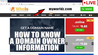 [🔴LIVE] How to check Domain owner's contact details from Whois databas