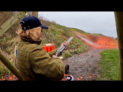 Barbury Shooting School in winter - over-under and side-by-side shotguns
