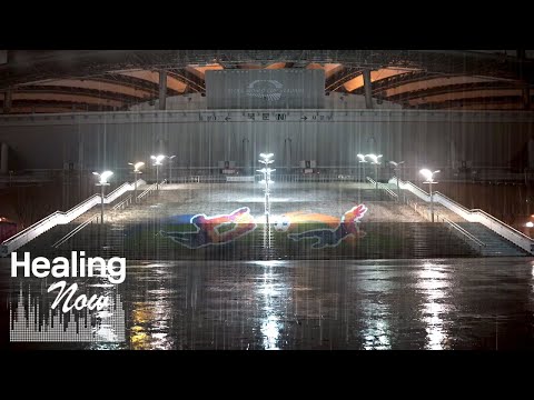 Rainsounds in a deserted stadium. Thankful white noise to help you sleep deeply