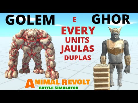 Golem e Ghor Every Units Nas Jaulas Duplas -  Animal Revolt Battle Simulator
