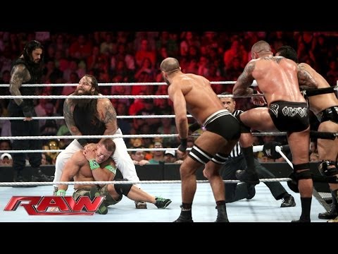 John Cena competes in a 4-on-3 Handicap Match: Raw, June 23, 2014