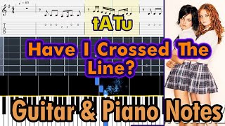 All The Things She Said | tATu | Guitar Tabs and Piano Notes - Tutorial - Easy Fingerstyle Lesson
