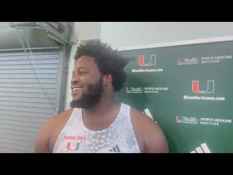 Miami Hurricanes OL DJ Scaife at Pro Day
