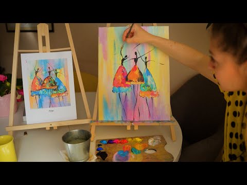 Урок - рисуване с акрилни бои