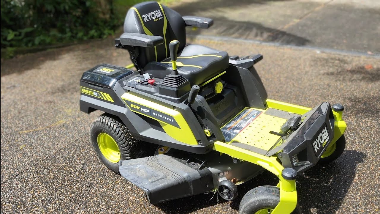 Ryobi 42" zero turn battery powered ride on lawn mower