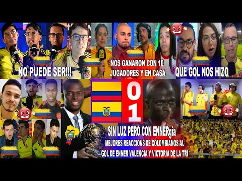 MEJORES REACCIONES DE COLOMBIANOS AL GOL DE ENNER VALENCIA EN EL COLOMBIA 0-1 ECUADOR CON UNO MENOS