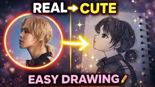 Let's draw cute jimin 😍BTS fanart#btsjimindrawing#chibidrawing#btsfanart
