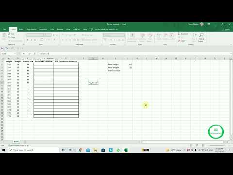 KNN Machine Learning Algorithm Excel | KNN with Excel Euclidean Distance | KNN Using Microsoft Excel