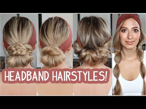 EASY & QUICK HEADBAND HAIRSTYLES! Medium & Long Hairstyles