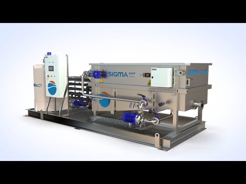 Système de flottation DAF compact avec une unité de coagulation-floculation intégrée - animation 3D