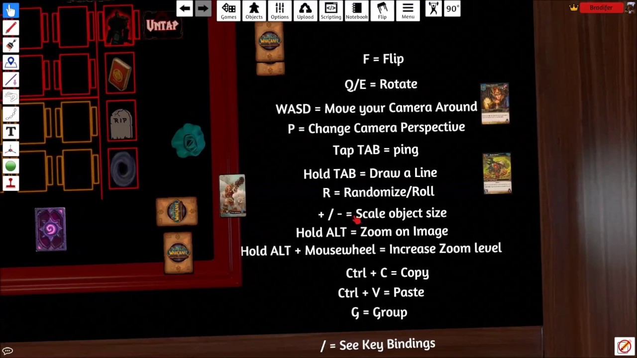 KeyBindings Tutorial for TTS (TableTop Simulator)