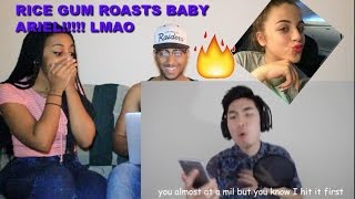 Couple Reacts : "BABY ARIEL ROAST ME!" + (Diss TRACK) By RiceGum Reaction!!!!