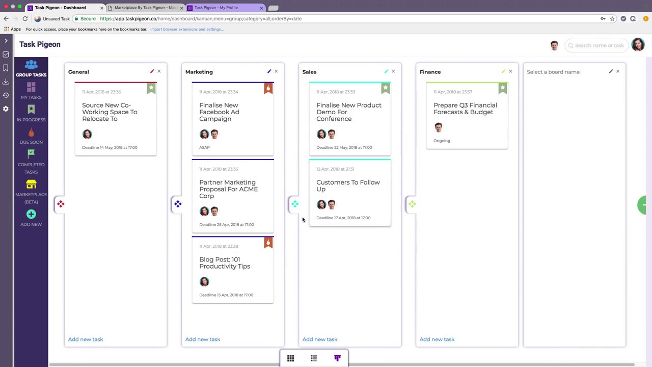 Task Pigeon - Free Task Management Software - Demo 2018