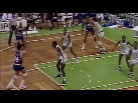 Danny Schayes (22pts/10rebs) vs Robert Parish (22pts/8rebs) (1989)